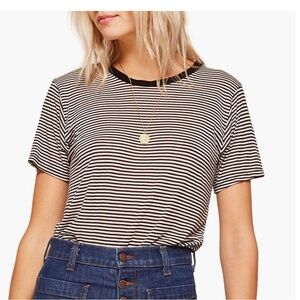 Reformation Black and White Striped Top